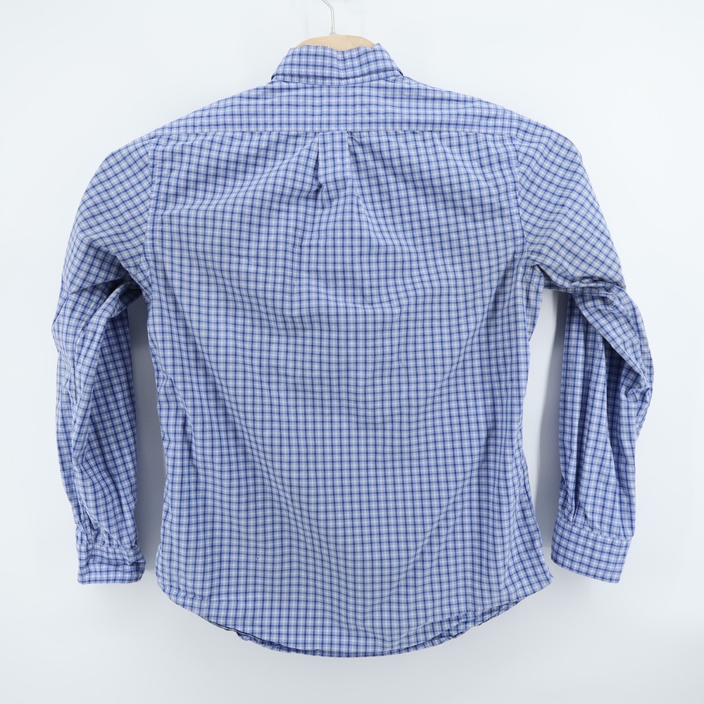 Polo Ralph Lauren Men's Blue Plaid Button Down Shirt Medium Long SLeeve‎ Flaws - Picture 4 of 10